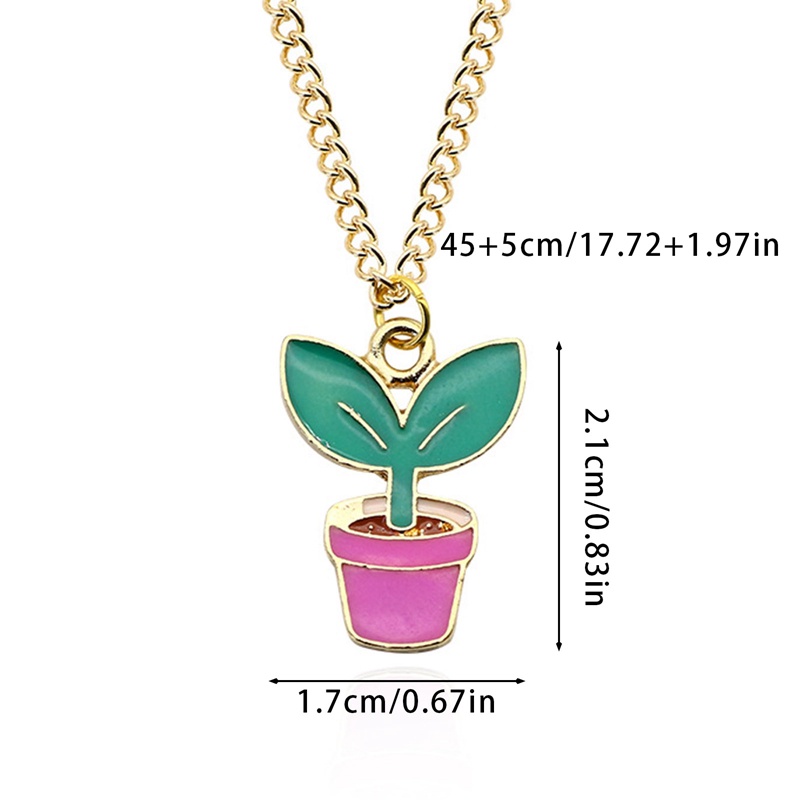 1 Pcs Fashion Alloy Kartun Warna-Warni Cinta Pot Pelangi Kalung Liontin Rantai Klavikula Liontin Kalung Choker Wanita Gadis Hadiah