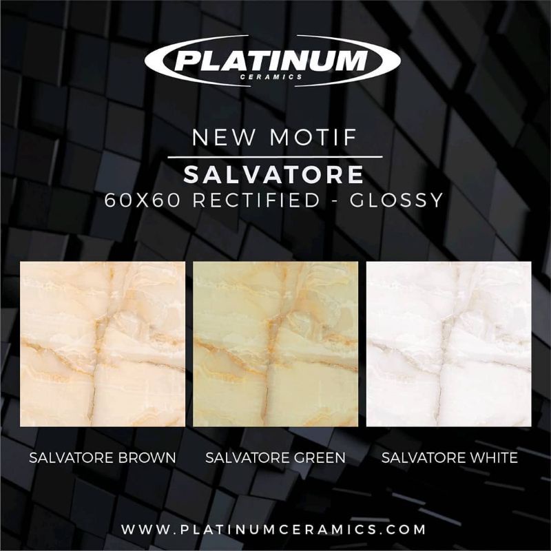KERAMIK LANTAI 60X60 SALVATORE BROWN/GREEN/WHITE/PLATINUM/GLOSSY/KW1
