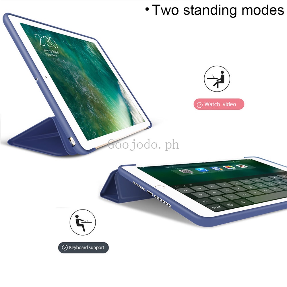 Untuk ipad 9.7 inch 10.2 inch 10.5 10.9 10th 5 6 7 8 9 10 th Gen mini 1 2 3 4 Air Pro 11.0 Tablet Smart Case flip Tri Lipat Lengan Soft shell Cover