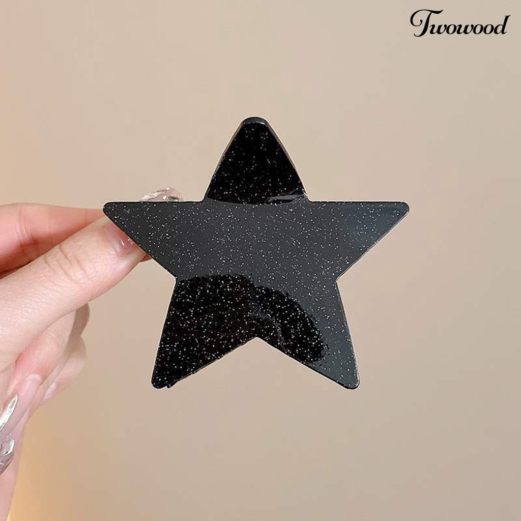 Twowood Hair Clip Sparkling Creative Shape Warna Cerah Manis Gaya Simple Hias Asam Asetat Wanita Styling Rambut Jepit Pentagram Hairpin Untuk Wanita