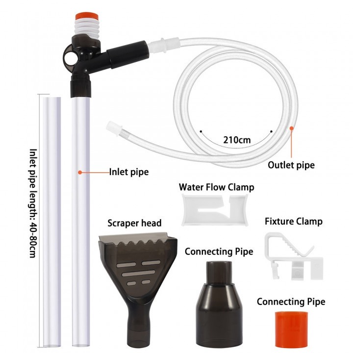 21 Aquarium Cleaner Pump Tool Kit Glass Scraper - 92CM Height Suitable