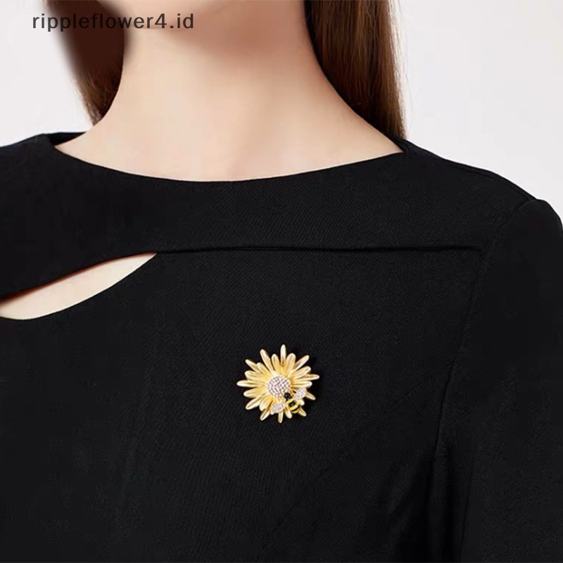 {rippleflower4.id} Fashion Indah Kecil Daisy Lebah Bros Pin Korsase Aksesoris Perhiasan~