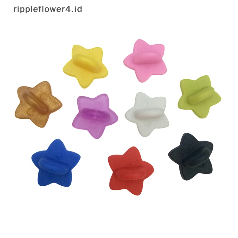 {rippleflower4.id} 50pcs Karet Bros Gesper Bintang Bros Pin Belakang Kopling Kupu-Kupu Squeeze Badge Belakang Sumbat Untuk DIY Bros Perhiasan Aksesoris~