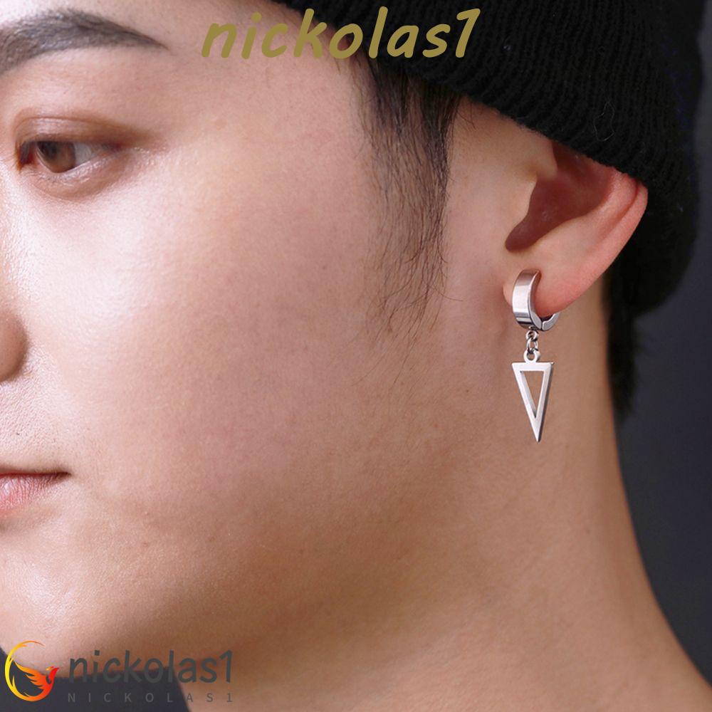 Nickolas1 Cross Klip Anting Punk Keren Drop Earring Stainless Steel Perempuan Tindik Palsu Anting Tanpa Tindik