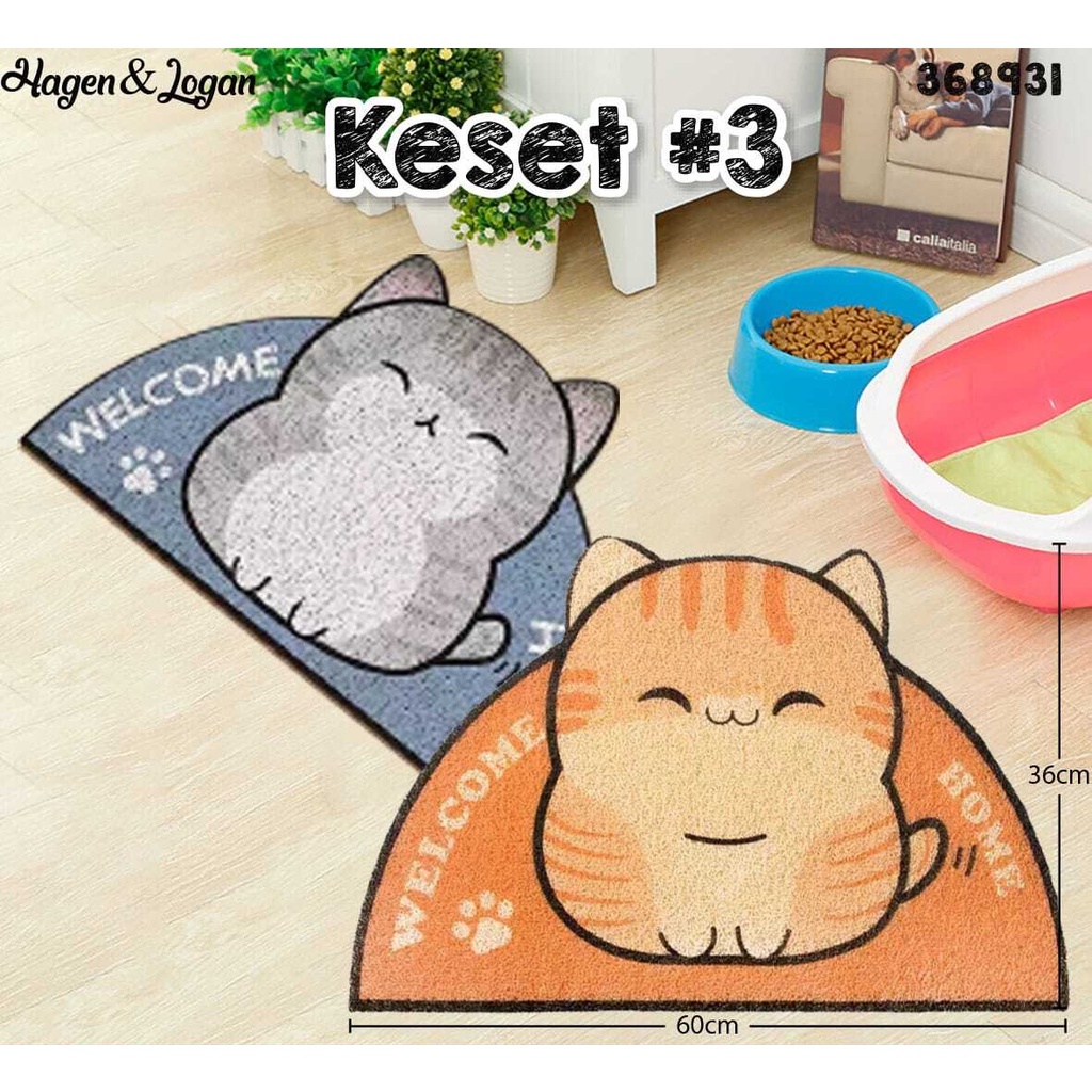 Keset #3 Karakter 36x60cm Anti Slip - Keset Motif Hewan Lucu