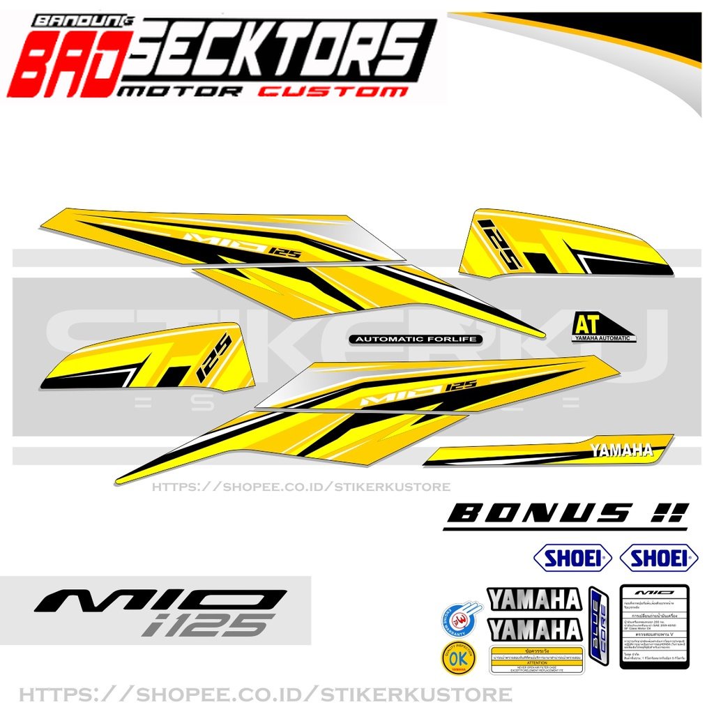 MIO i 125 STOCK DECALS / STRIPING MIO M3 /Z / 125