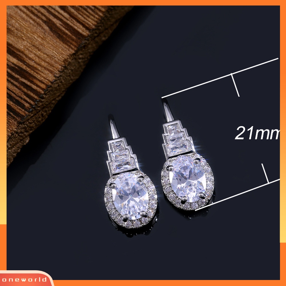 [WOD] Fashion Wanita Pagoda Kubik Zirkon Menjuntai Eardrop Kait Anting Perhiasan Hadiah