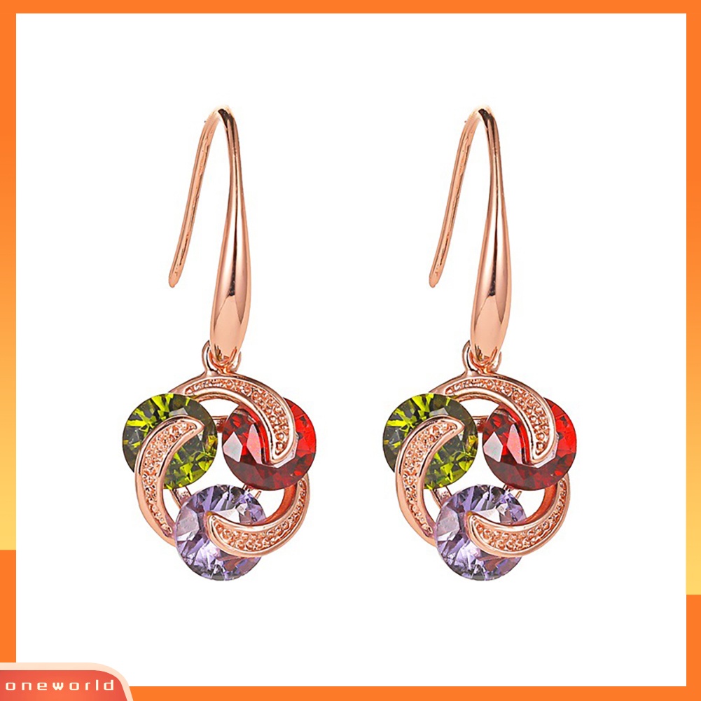 [WOD] Wanita Fashion Gaya Warna-Warni Berlian Imitasi Cubic Zirconia Bentuk Kincir Angin Perhiasan