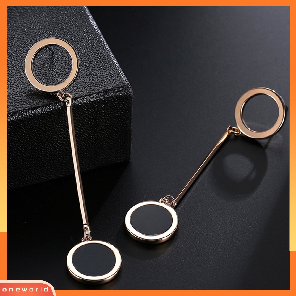 [WOD] Pesta Malam Minimalis Bar Panjang Bulat Menjuntai Wanita Stud Earrings Perhiasan Hadiah