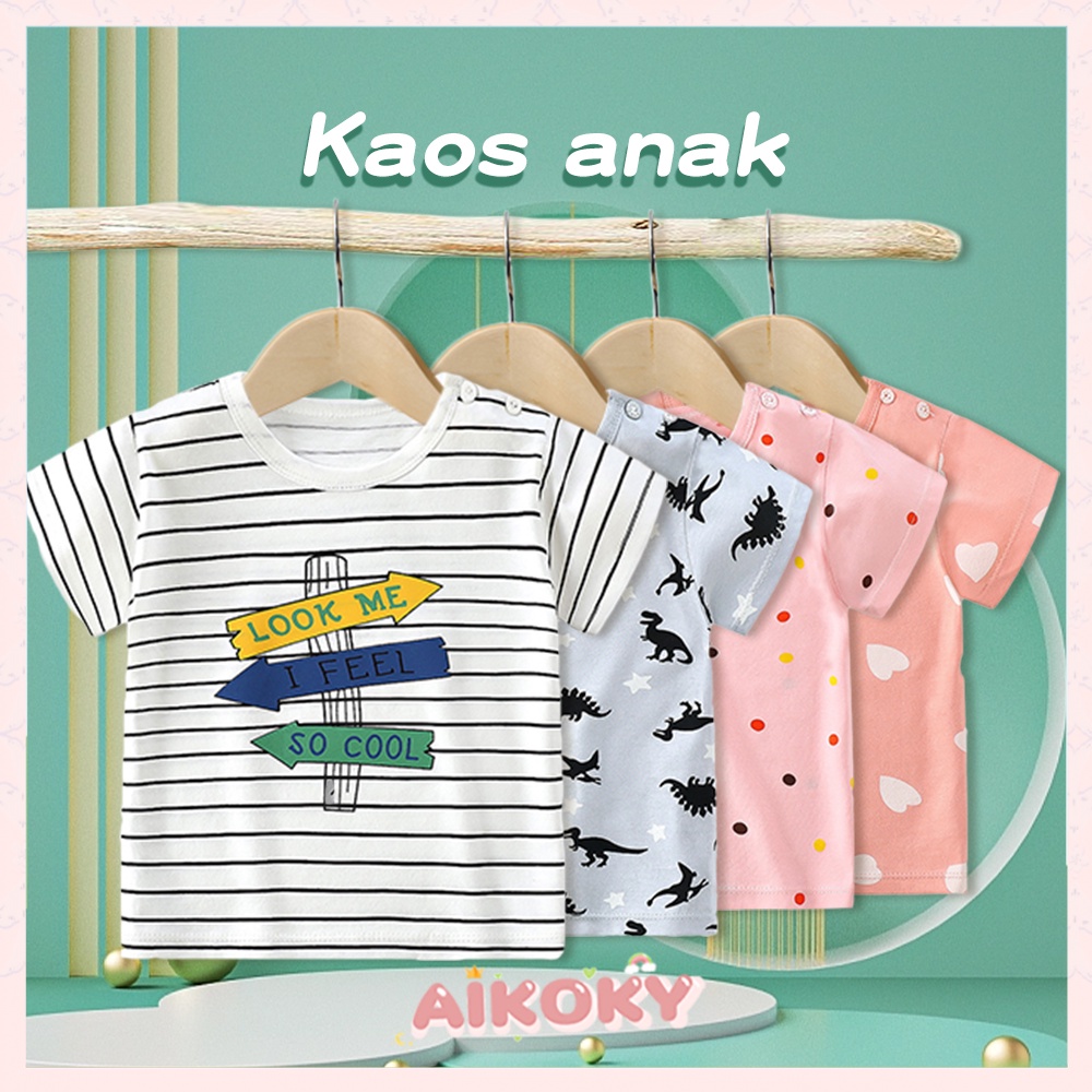 Aikoky 1-4 Tahun Baju Kaos Anak Bayi Laki Laki / Tshirt Anak