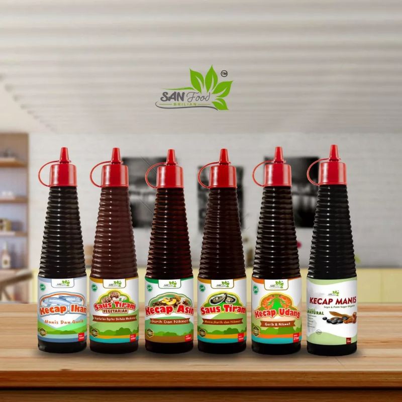 

SANFOOD BRILIAN - KECAP MANIS ASIN IKAN SAOS TIRAM VEG - NO MSG - 150ml