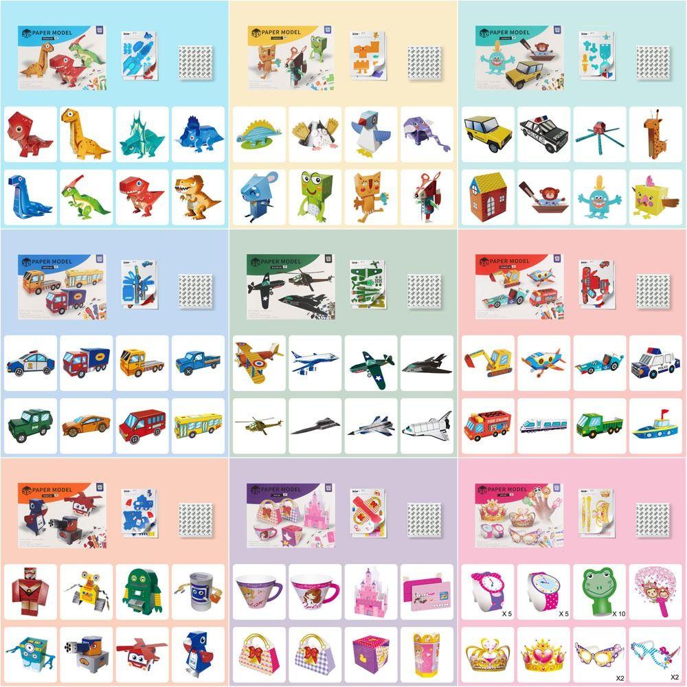 NEEDWAY Needway Origami Paper Book Game Keluarga Dinosaurus Kerajinan Mobil Untuk Anak Perempuan Aircarft Mainan Lipat DIY