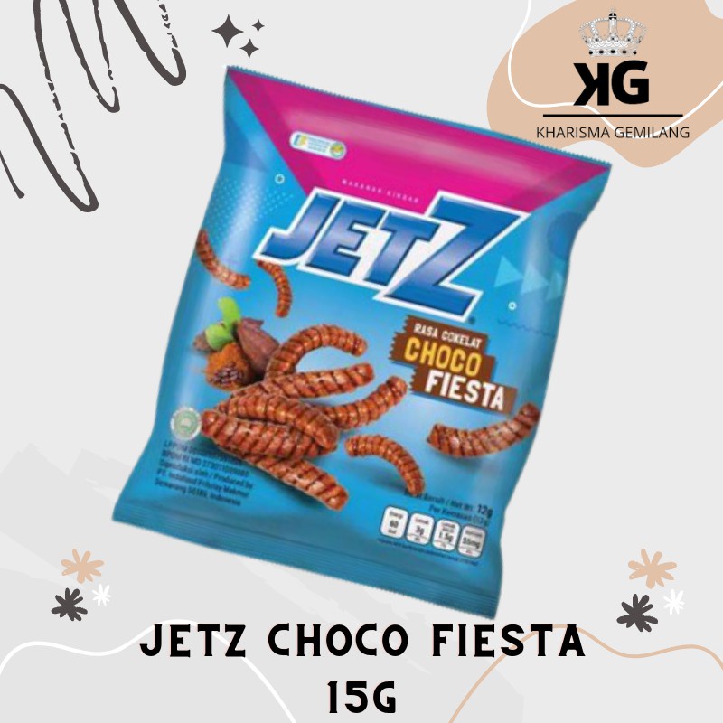 

JETZ -JETZ CHOCO FIESTA 12gr (1 RENCENG 10 PCS) Rasa Coklat Snack Anak Cemilan Murah