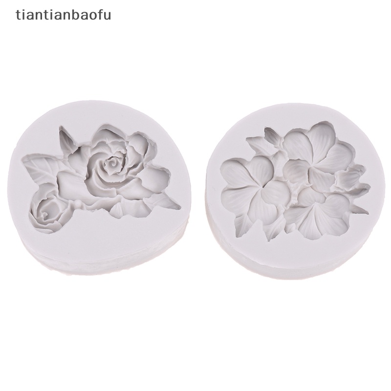 [tiantianbaofu] Cetakan Silikon Bentuk Bunga DIY Gardenia Plumeria Rubra Kue Sabun Fondant Mold Butik