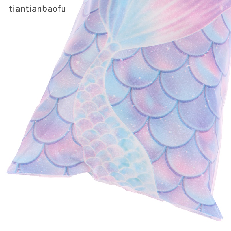 [tiantianbaofu] 50 Pcs Mermaid Pesta Hadiah Tas Biskuit Packing Bag Mermaid Tail Sisik Perlakuan Tas Butik