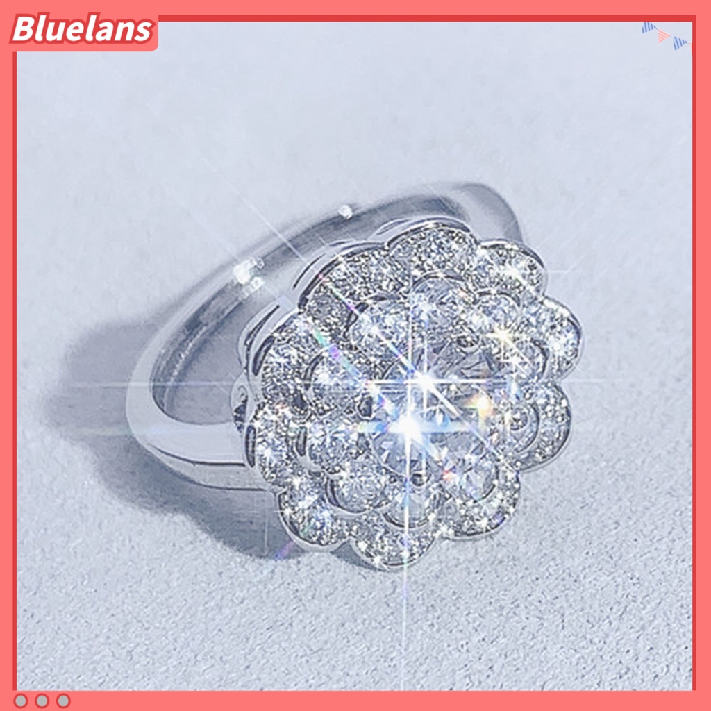 [BLS] Cincin Wanita Bersinar Hias Manis Cubic Zirconia Finger Ring Untuk Pesta