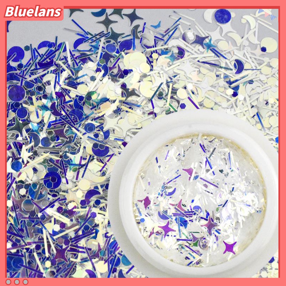 [BLM] Payet Manikur Hati Bintang Bulan Berujung Lima Glitter Campuran DIY Nail Art Decor