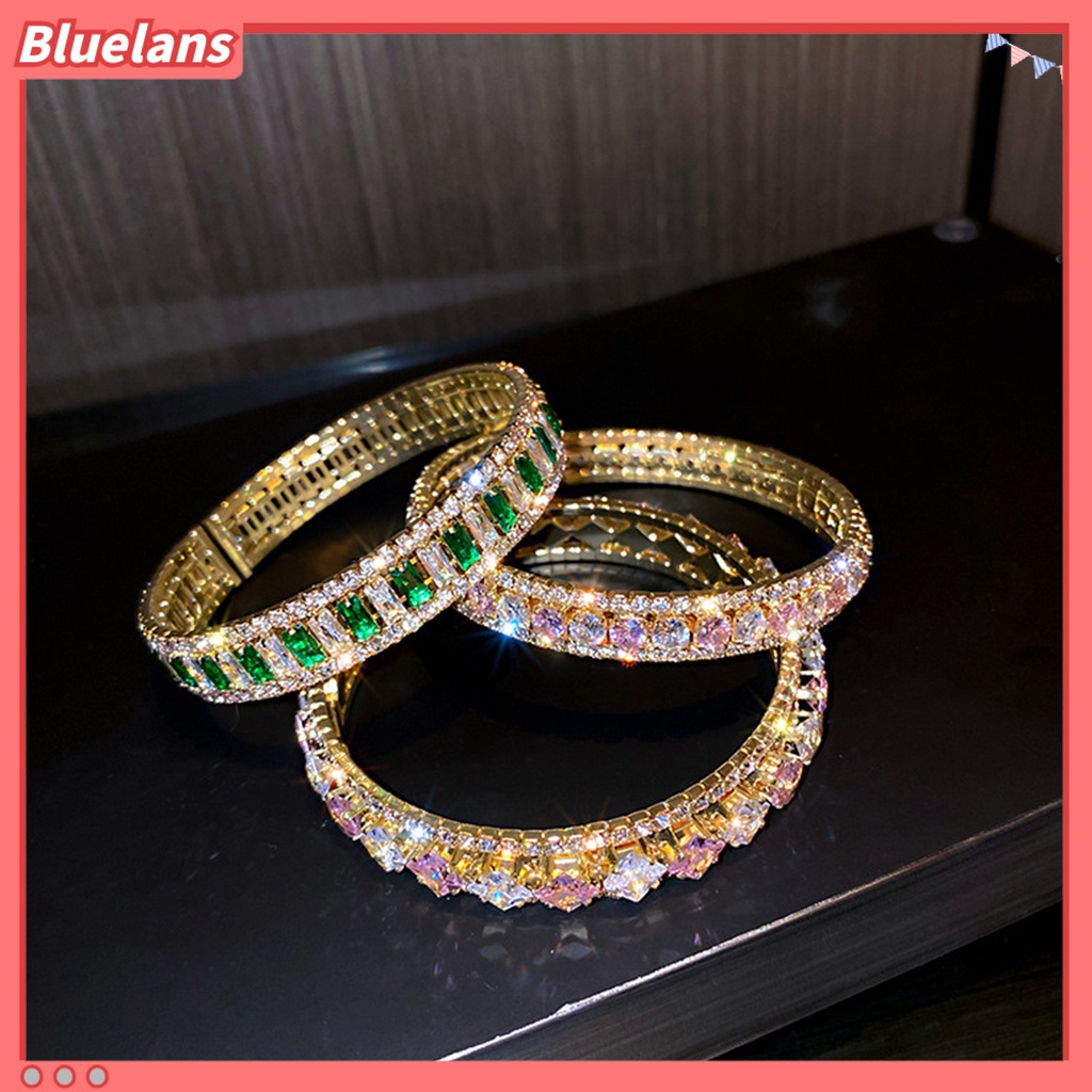 [BLS] Gelang Tangan Wanita Rantai Tangan Portabel Bulat Berlian Imitasi Mengkilap Untuk Hadiah