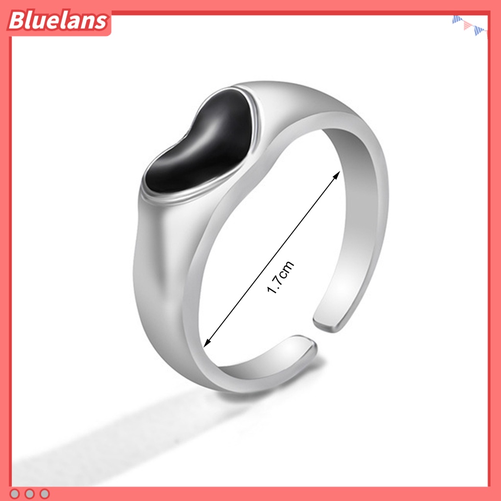 [BLS] 2pcs Cincin Pasangan Berongga Berlapis Perhiasan Hati Pembukaan Adjustable Jari Rings Hadiah Hari Kasih Sayang