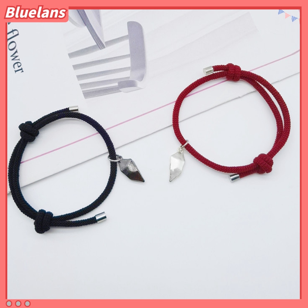 [BLS] 1pasang Gelang Couple ic Cinta Romantis Unisex Bentuk Hati Panjang Yang Dapat Disesuaikan Pria Bracelet Jewelry