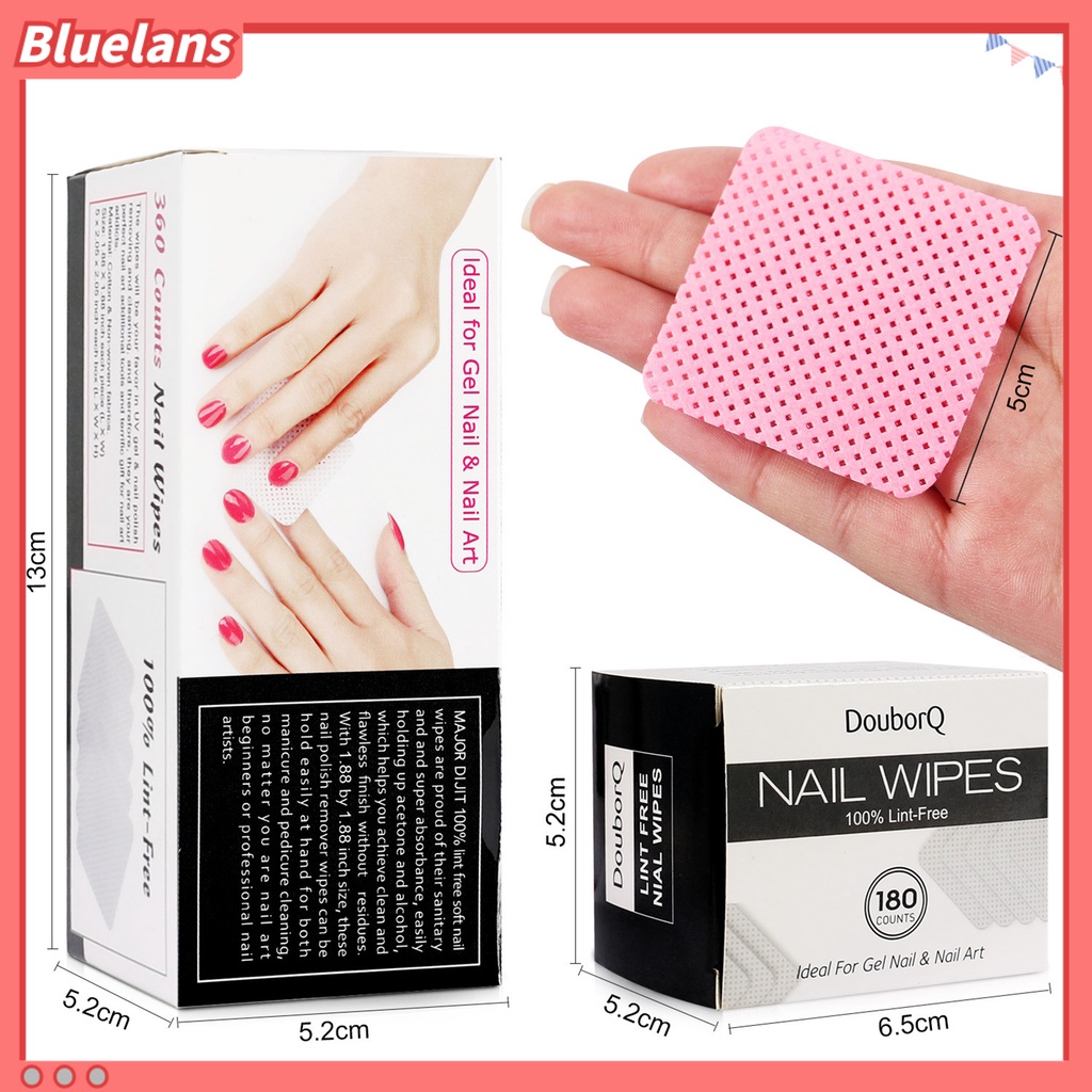 [BLM] 180/360pcs Nail Clean Pad Lint Free Gel Cuci Aksesoris Gel Kutek Cabut Sprei Katun Perlengkapan Kuku