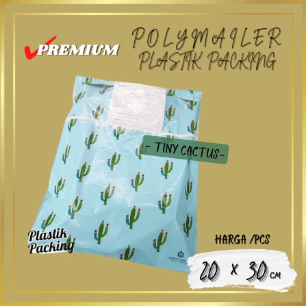 

[SC] AMPLOP BAG POLYMAILER PLASTIK PACKING OLSHOP MOTIF TINNY CACTUS 20x30 - 20CM x 30CM, TINNY CACTUS