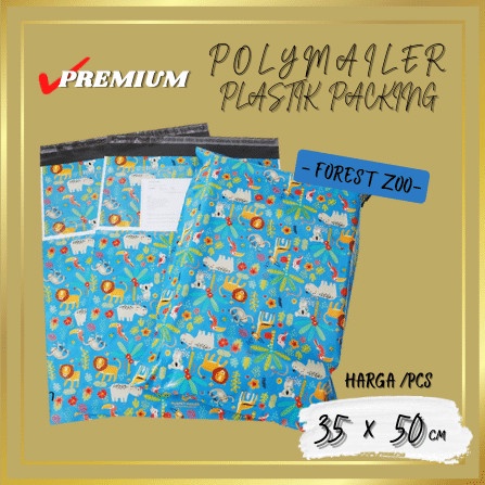 

[SC] AMPLOP BAG POLYMAILER PLASTIK PACKING OLSHOP MOTIF FOREST ZOO 35x50 - 35CM x 50CM, FOREST ZOO