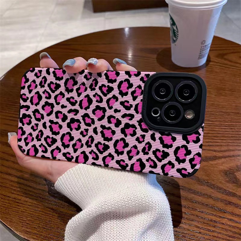 Pretty Pink Leopard Girl Woman Soft Case HP OPPO A91 F11 F9 Pro A3S A9 A5 A31 A53 A33 2020 A7 A5S A12 A11K A52 A92 A83 FTD Stripe Casing Realme C1 X XT Reno 2F 3 5 6 5G