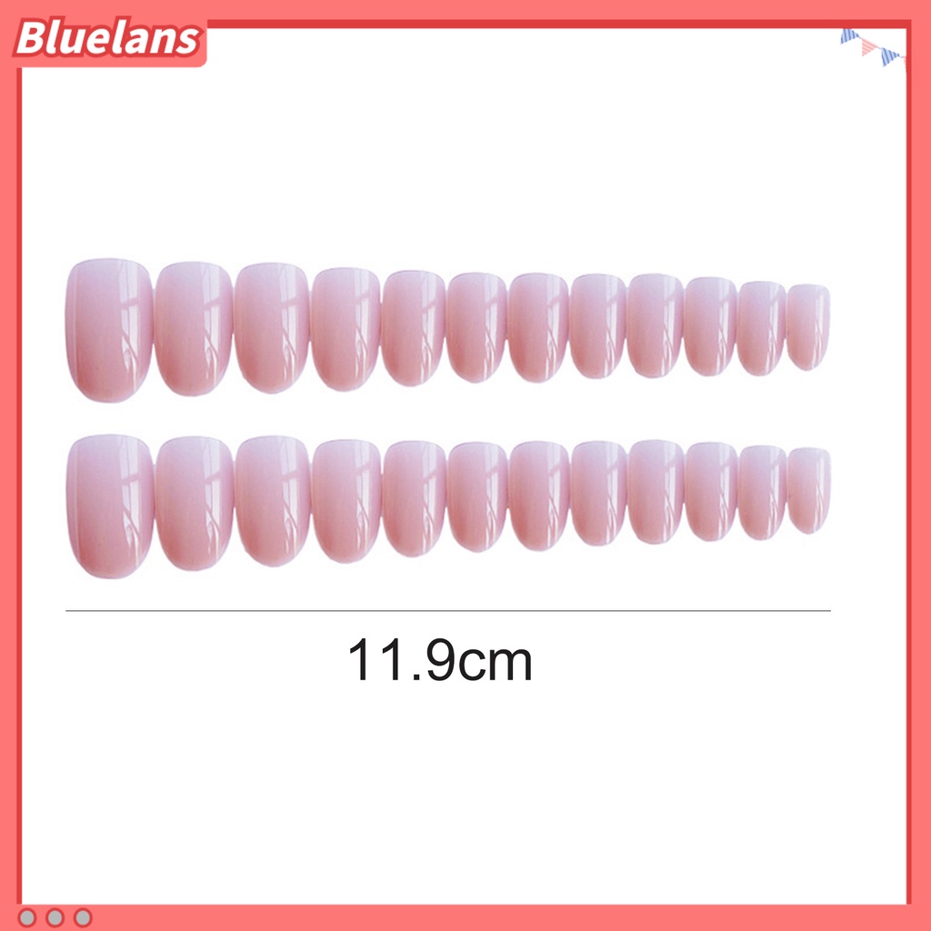 [BLM] 24pcs Kuku Palsu Tepi Halus Reusable ABS Full Cover Fake Nail Untuk Wanita