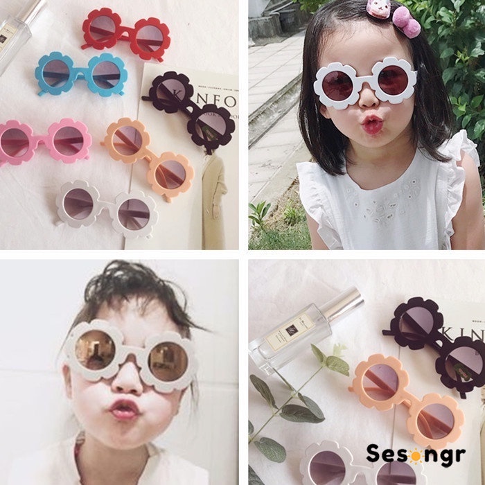 Kacamata Anak Bunga Yang Lucu Cermin Dekoratif Kacamata Bulat Kaca Mata Fashion Anak Cocok Untuk Semua - SG