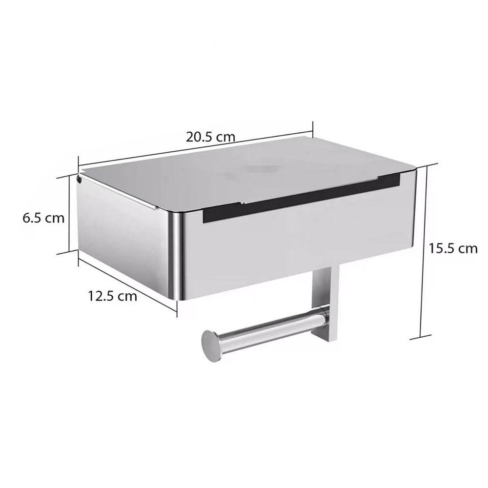 Populer Tempat Kertas Toilet Brushed Nickel Dengan Rak Dan Penyimpanan Stainless Steel Toilet Roll Storage