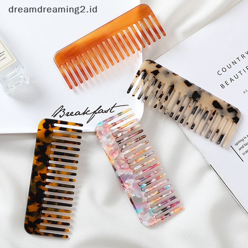 (drea) 1pcs Sisir Rambut Asetat Desain Korea Warna-Warni Hairdressing Comb Sikat Rambut //