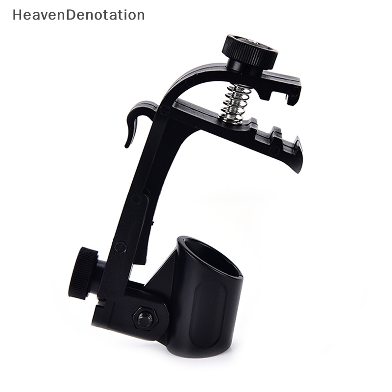 [HeavenDenotation] 1pc Plastik Klip On Adjustable Rim Drum Shock Mount Microphone Mic Clamp Holder HDV