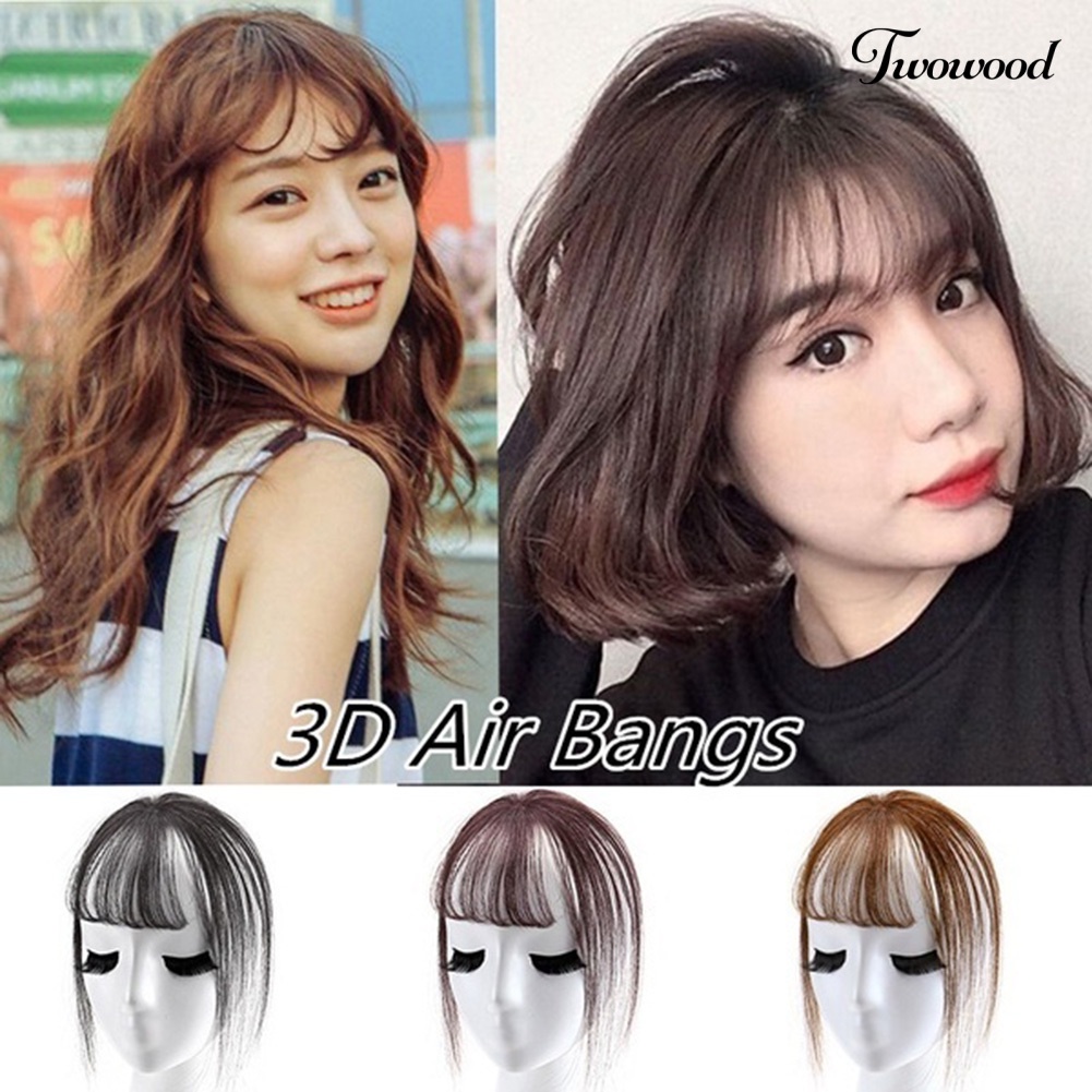 Twowood Fashion 3D Air Fringe Ultra-Tipis Mulus Palsu Bang Wig Rambut Ekstensi Sopak