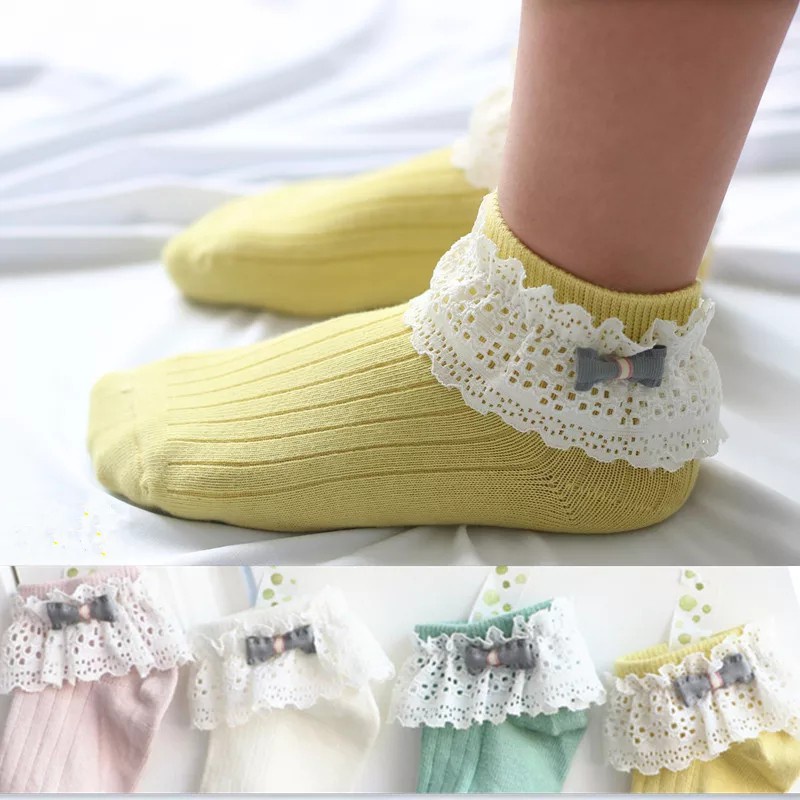 (Pimenova) Kaos kaki bayi lucu , kaos kaki bayi perempuan , baby girl sock , kaos kaki bayi renda