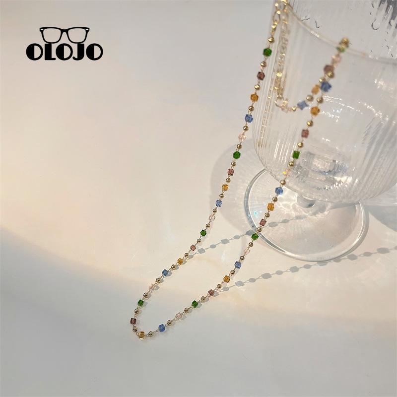 【COD】Gelang Manik-Manik Kristal Bentuk Bunga Warna-Warni Untuk Wanita Kalung Rantai Klavikula Manik-Manik Kristal Warna-Warni Handmade
