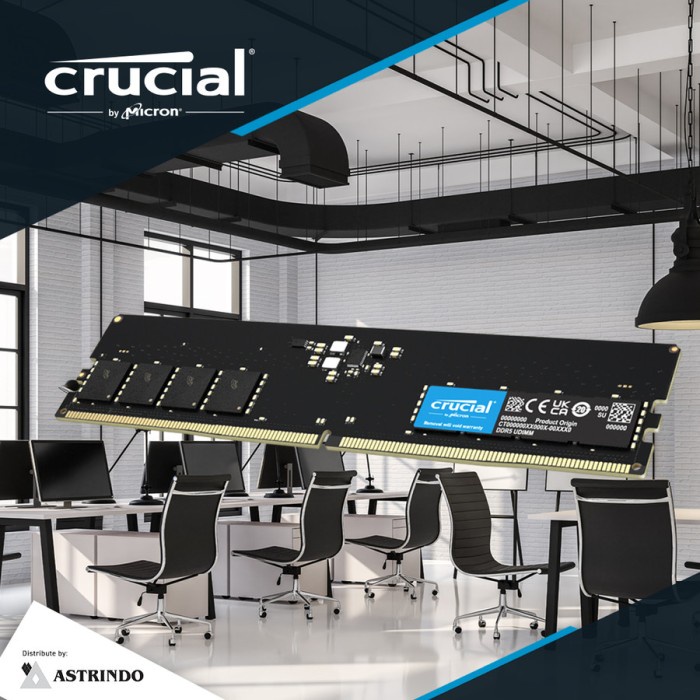 Memory Ram PC Crucial DDR5 UDIMM 8GB 16GB 32GB PC38400 4800MHz Single