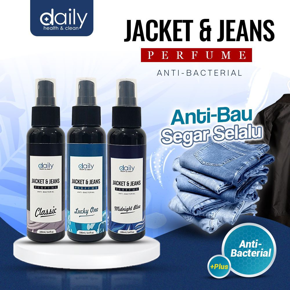 Daily Premium Parfum Refresher Celana Denim Anti Bakteri Ampuh Penghilang Bau - Parfum Spray Jaket dan Jeans - Jacket and Jeans Perfume - Anti Bakteri Anti Bau tidak Sedap Tidak menimbulkan noda