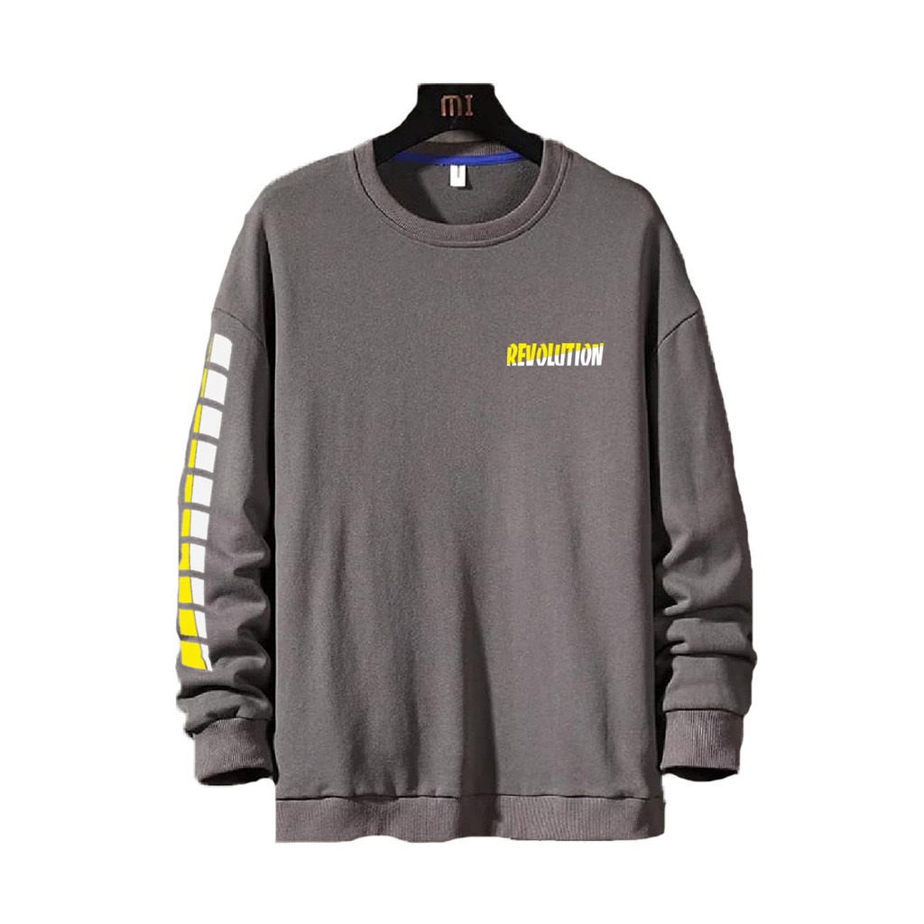 Sweater Pria REVOLUTION Crewneck kece terbaru size L-XXL sweatshirt  fleece