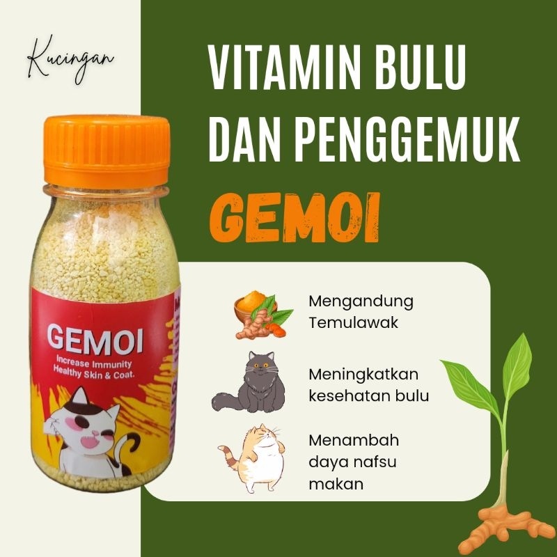 Vitamin Penggemuk dan Pelebat Bulu Anabul Mengandung Curcuma KUCINGAN