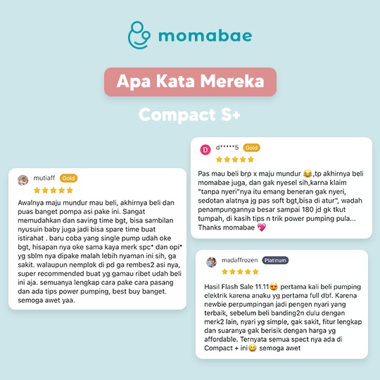 MOMABAE – COMPACT S+  – 2 IN 1 Handsfree Breast Pump / Pompa ASI Elektrik / Breast Pump Electric / Pumping ASI Elektrik Portable