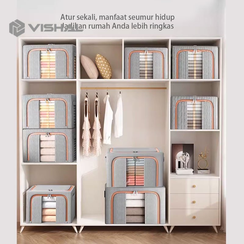 VISHAL Storage Box Tempat Penyimpanan Pakaian / Baju Multifungsi Storage Bag Jumbo multifungsi  VS-139