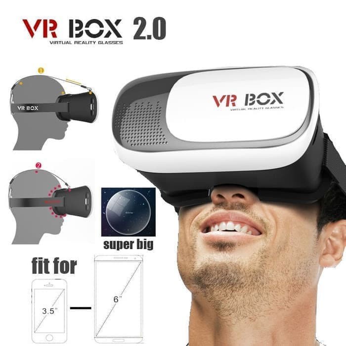 SM- VR Box 3D Glasses Smartphone Virtual Reality Card Board Kacamata 3D