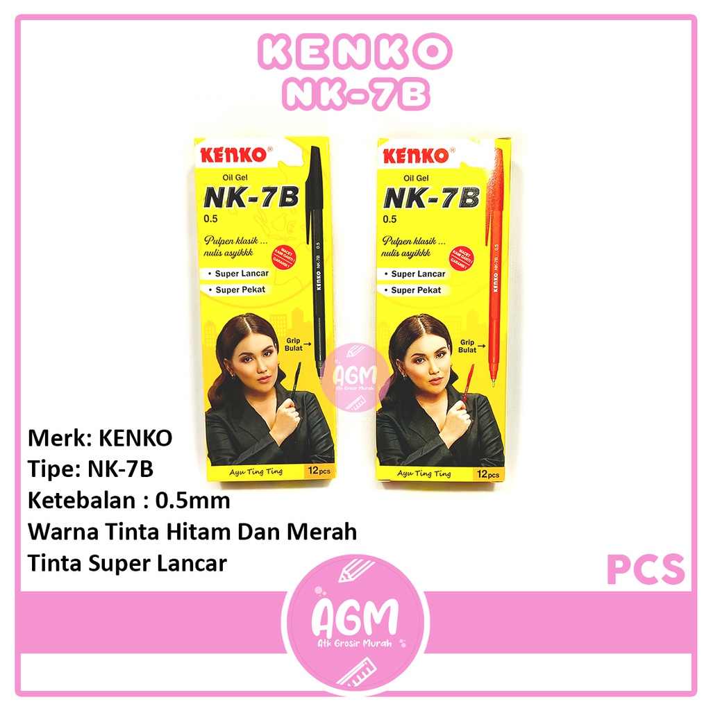 

KENKO Pulpen Tinta Oil Gel Pen NK-7B 0.5mm - Pcs