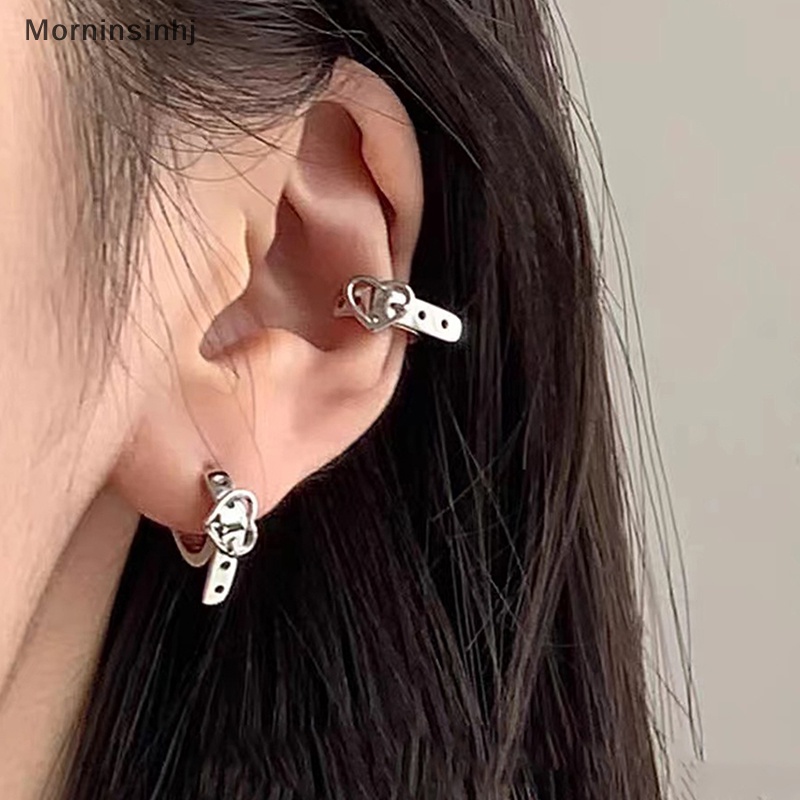 Mornin Fashion Pesona Hati Klip Anting Sabuk Desain Kepribadian Punk Perhiasan Tidak Berlubang Untuk Wanita Hip Rock Pesta Hadiah Natal id