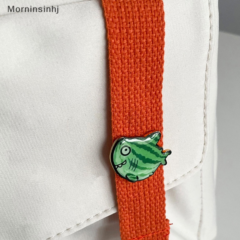 Mornin Bros Desain Kombinasi Semangka Dan Hiu Kartun Lucu Creature Laut Koleksi Lencana Busana Pin Aksesoris Hadiah id