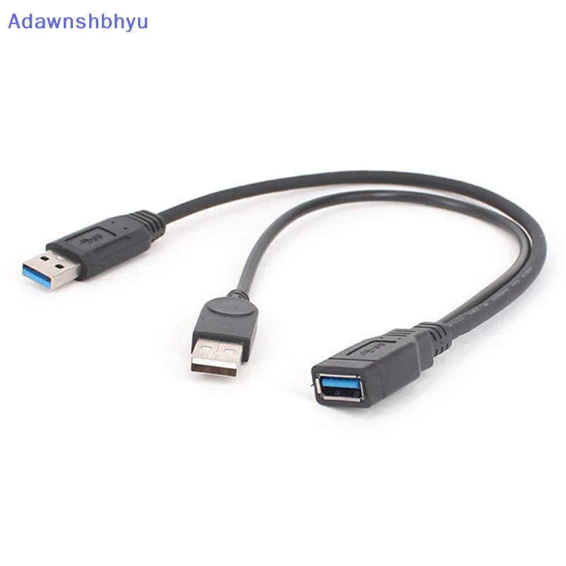 Adhyu Kabel USB 3.0 Kabel Dual Power Charge Y Adapter Male to Female Cord ID