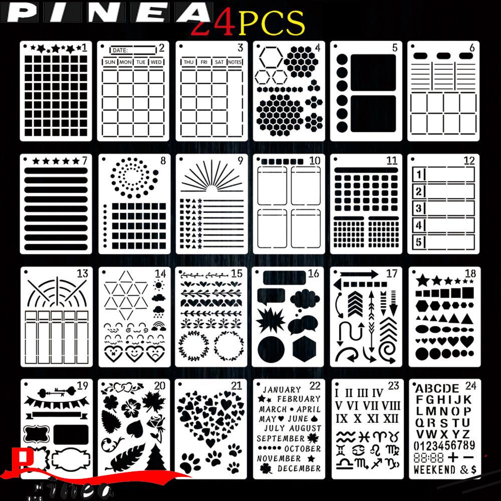 Stensil Jurnal Nanas Untuk Kalender DIY Log Lukisan Template Journal Stencil Set