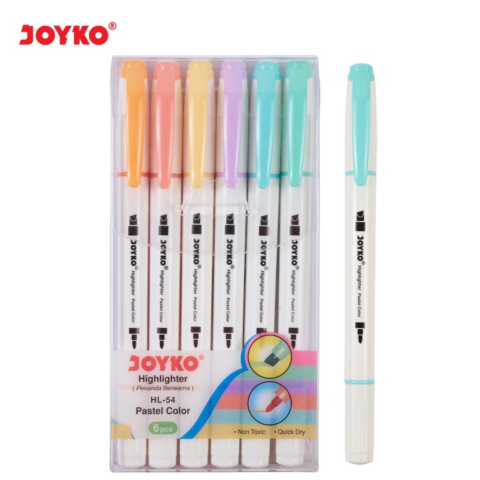 

Highlighter Penanda Joyko HL-54 1 Set 6 Pcs 6 Warna