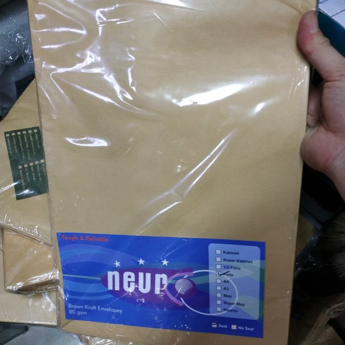 

Amplop coklat folio F4 dengan seal lem